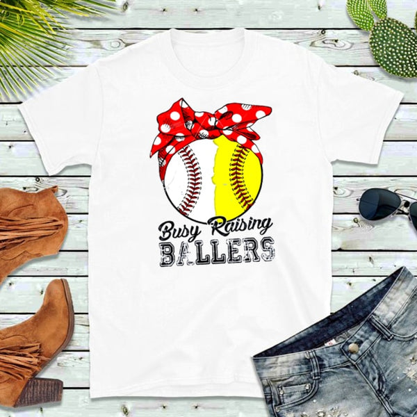 Busy Raising Ballers Mom Shirts