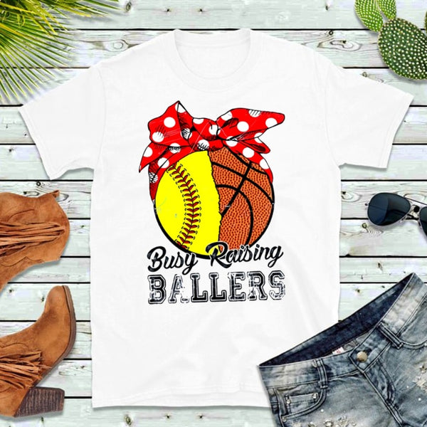 Busy Raising Ballers Mom Shirts